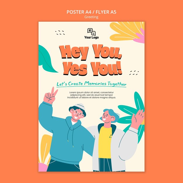 Diseño de plantilla de saludo