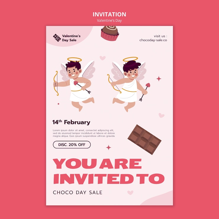 PSD gratuito diseño de plantilla de san valentín