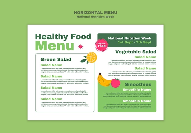 Diseño de la plantilla de la Semana Nacional de la Nutrición
