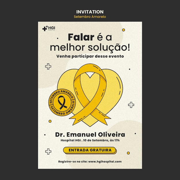 PSD gratuito diseño de plantilla de septiembre amarelo