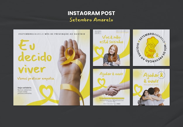 PSD gratuito diseño de plantilla de septiembre amarelo