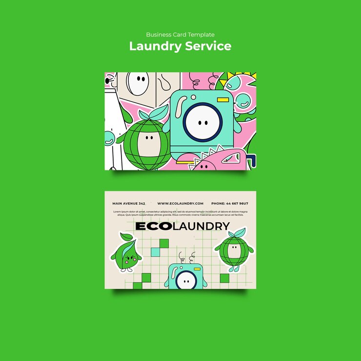 PSD gratuito diseño de la plantilla de servicio de lavandería