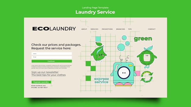 Diseño de la plantilla de servicio de lavandería
