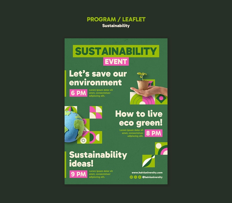 PSD gratuito diseño de la plantilla de sostenibilidad