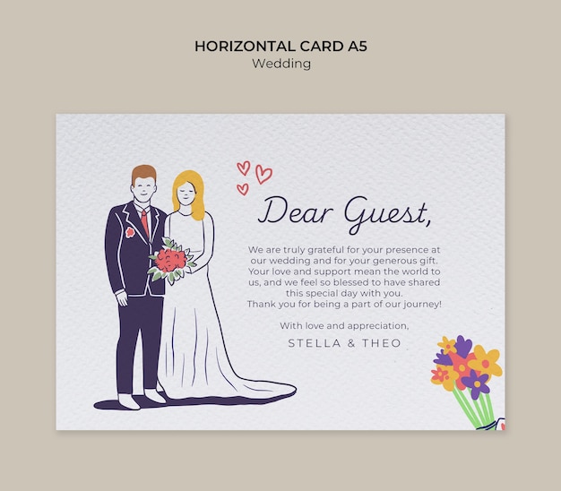 Diseño de plantilla de tarjeta de boda