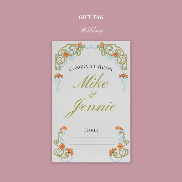 Diseño de plantilla de tarjeta de boda