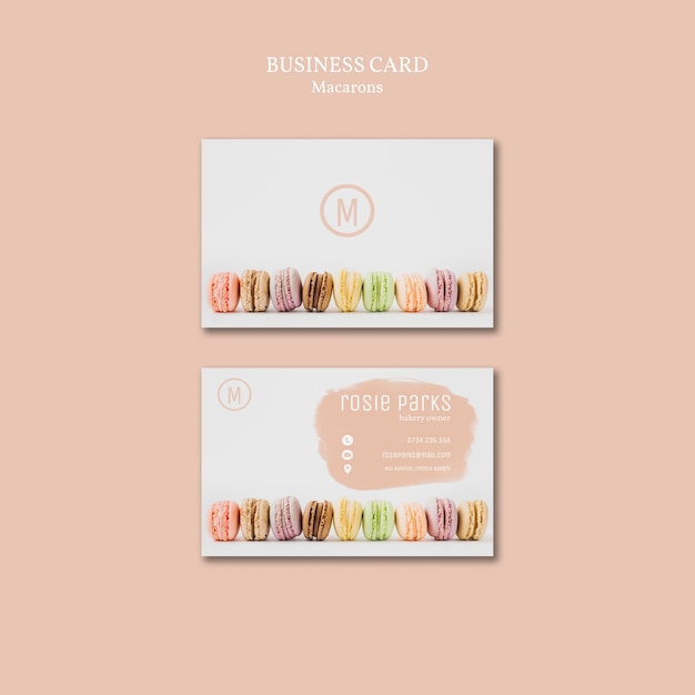 Diseño de plantilla de tarjeta de visita macarons