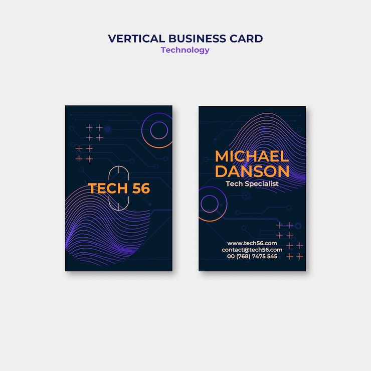 PSD gratuito diseño de plantilla de tarjeta de visita de tecnología