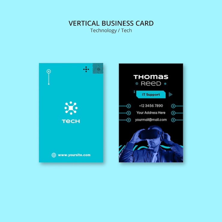PSD gratuito diseño de plantilla de tarjeta de visita de tecnología