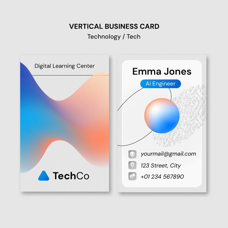 PSD gratuito diseño de plantilla de tarjeta de visita de tecnología