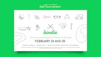 PSD gratuito diseño de plantilla de torneo de golf de diseño plano