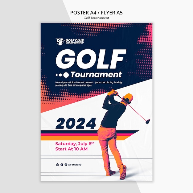 Diseño de plantilla de torneo de golf