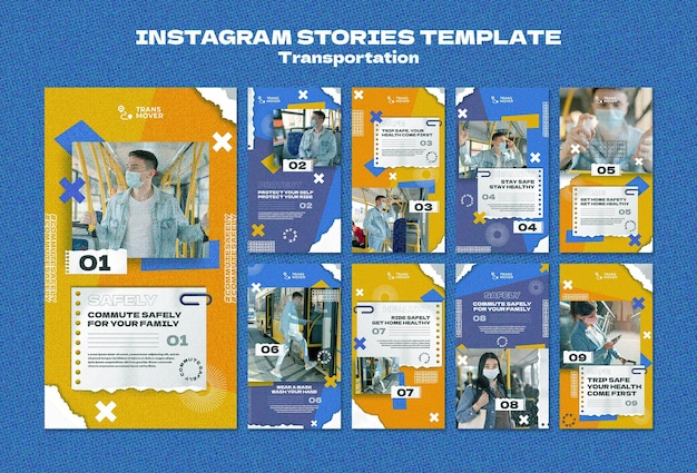 Diseño de plantilla de transporte de historias de insta