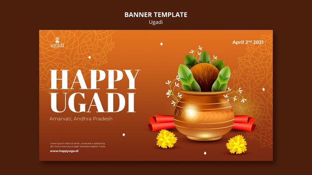 Diseño de plantilla de ugadi degradado