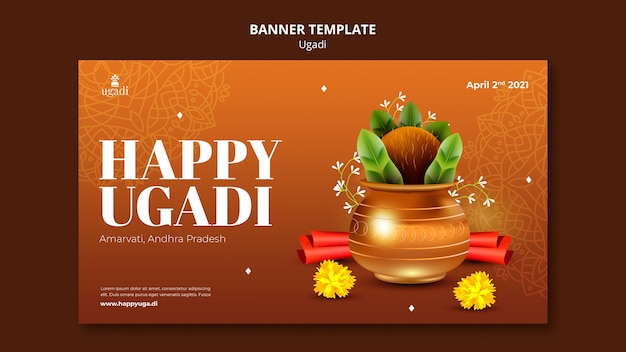 Diseño de plantilla de ugadi degradado