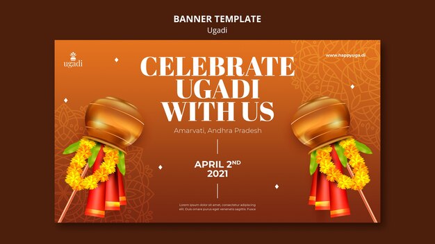 Diseño de plantilla de ugadi degradado