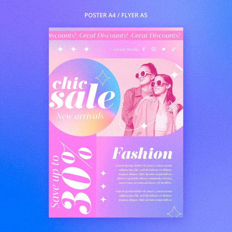 PSD gratuito diseño de plantilla de venta degradado