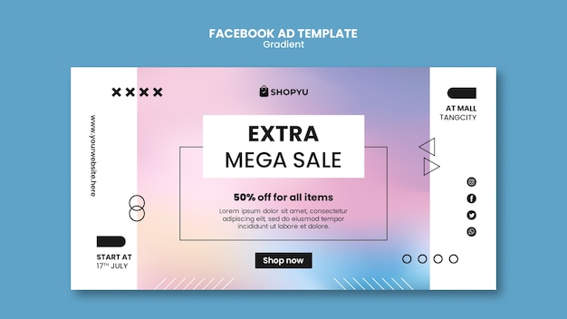 Diseño de plantilla de ventas degradado