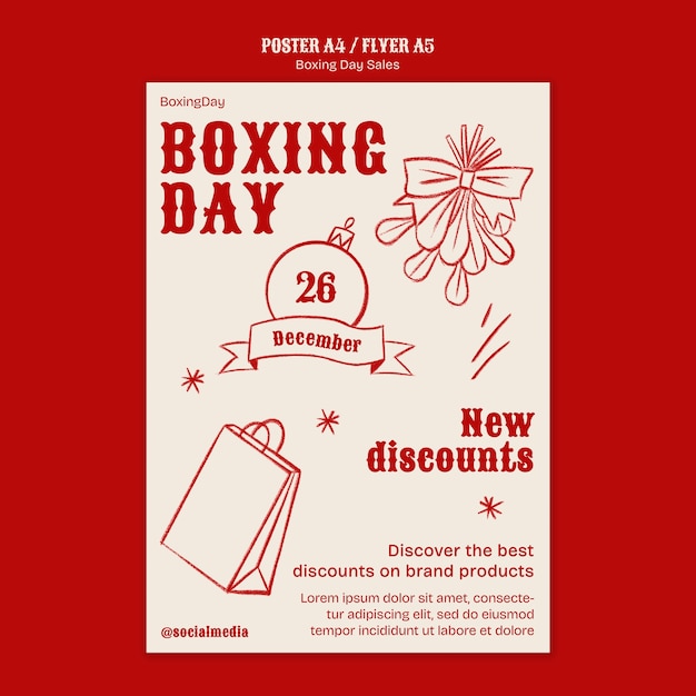 PSD gratuito diseño de plantilla de ventas del día del boxeo.
