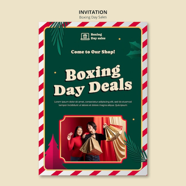 Diseño de plantilla de ventas del día del boxeo.