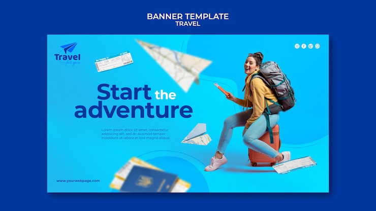 PSD gratuito diseño de plantilla de viaje de banner