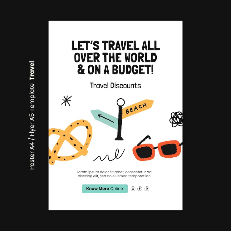 PSD gratuito diseño de plantilla de viaje