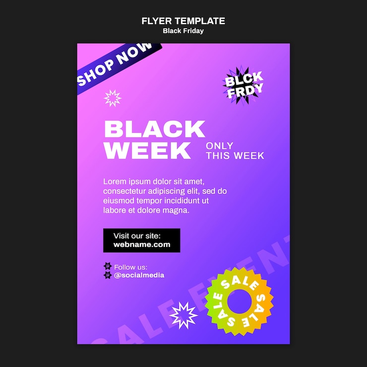 PSD gratuito diseño de plantilla de viernes negro degradado