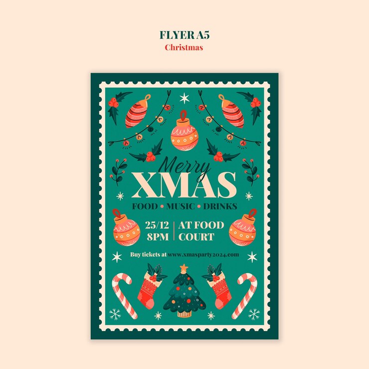 PSD gratuito diseño de plantilla de volante de navidad