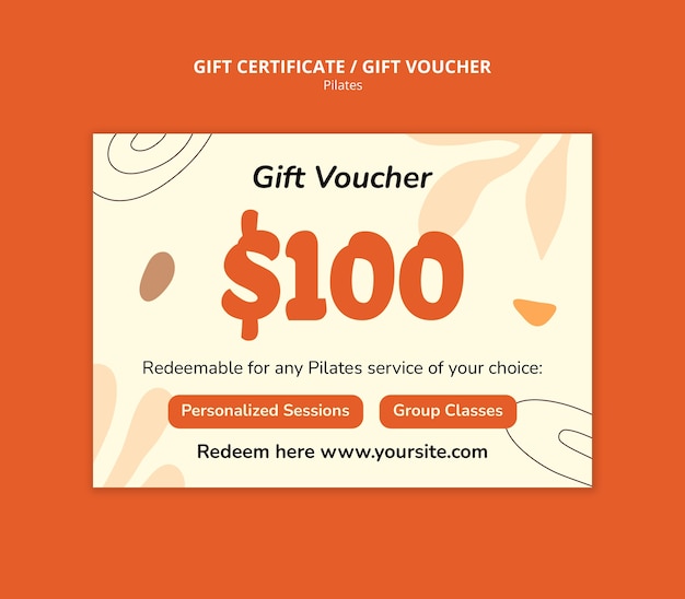 Diseño de la plantilla del voucher de Pilates