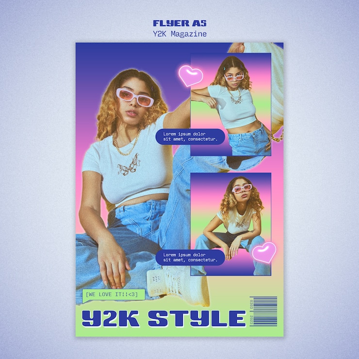 PSD gratuito diseño de plantilla y2k