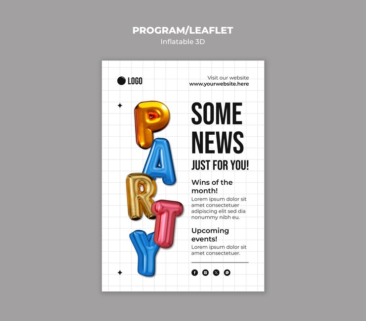 PSD gratuito diseño de plantillas 3d inflables