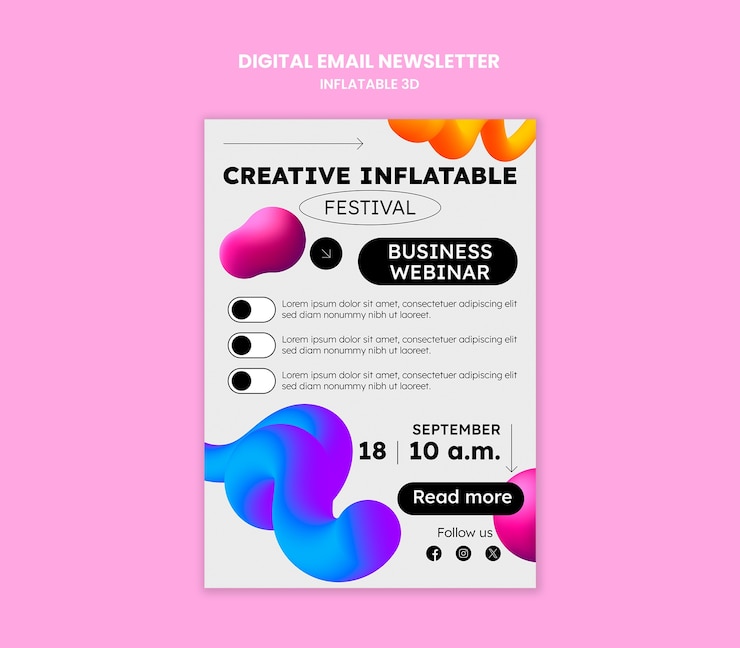 PSD gratuito diseño de plantillas 3d inflables