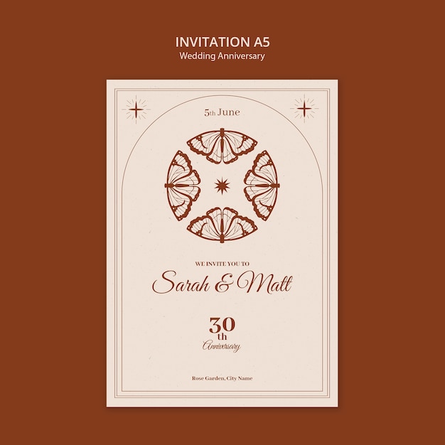 Diseño de plantillas para el aniversario de bodas