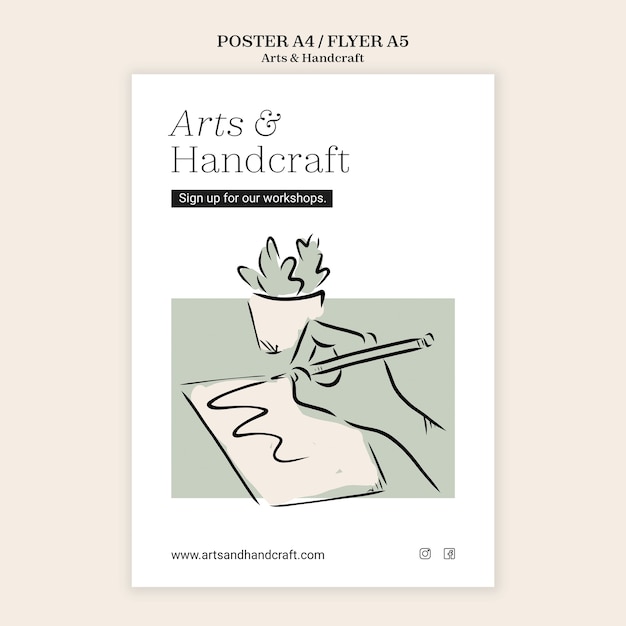 Diseño de plantillas de artes y artesanías.