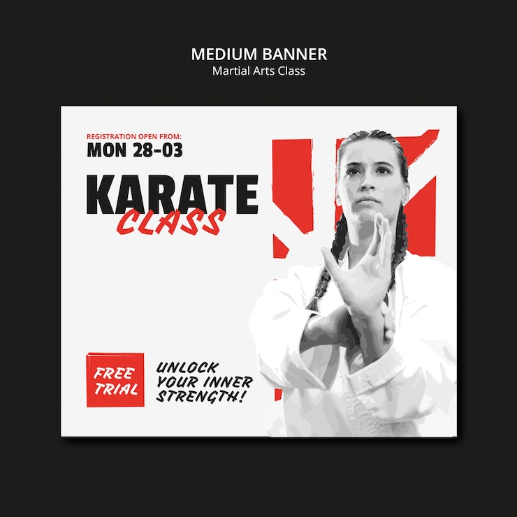 PSD gratuito diseño de plantillas de artes marciales