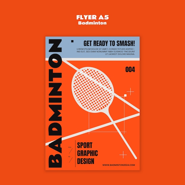 PSD gratuito diseño de plantillas de bádminton