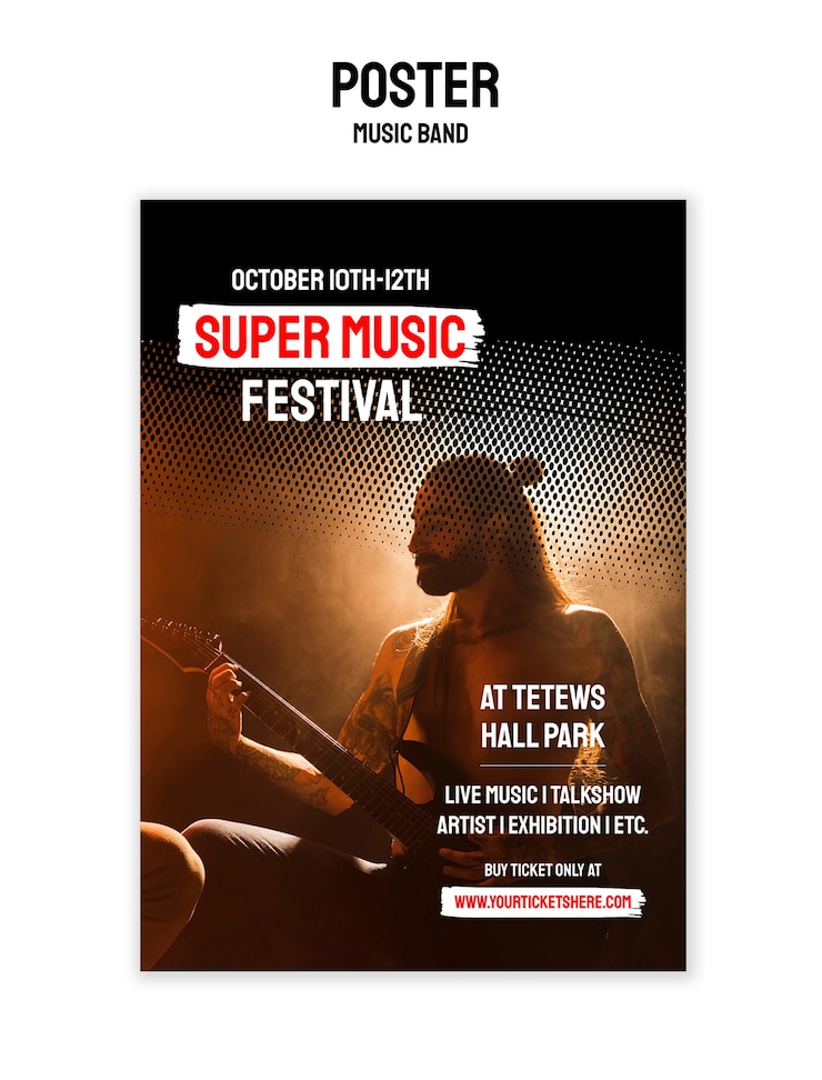 PSD gratuito diseño de plantillas de bandas musicales