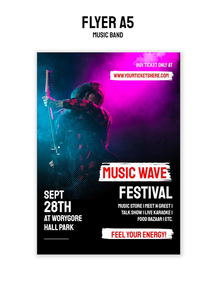 PSD gratuito diseño de plantillas de bandas musicales