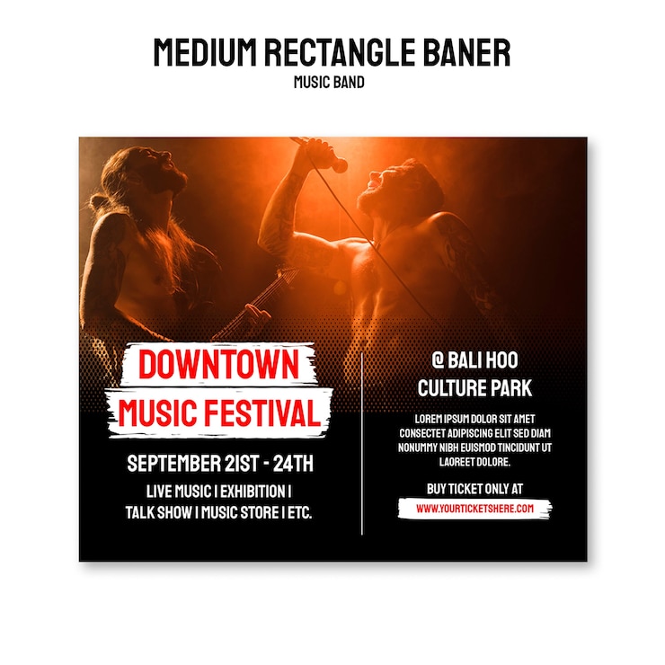 PSD gratuito diseño de plantillas de bandas musicales