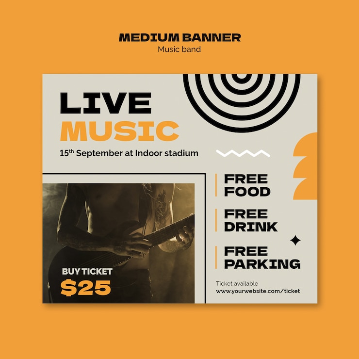 PSD gratuito diseño de plantillas de bandas musicales