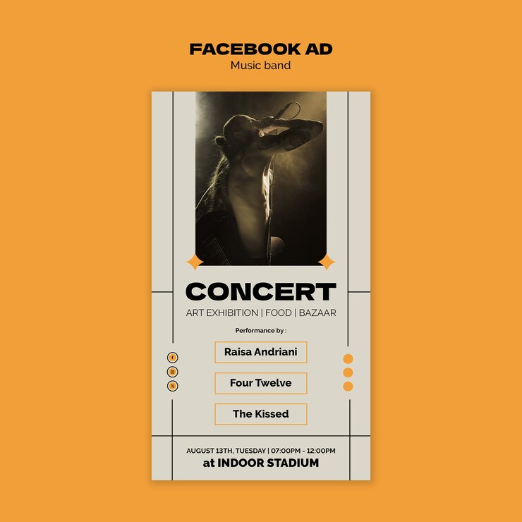 PSD gratuito diseño de plantillas de bandas musicales