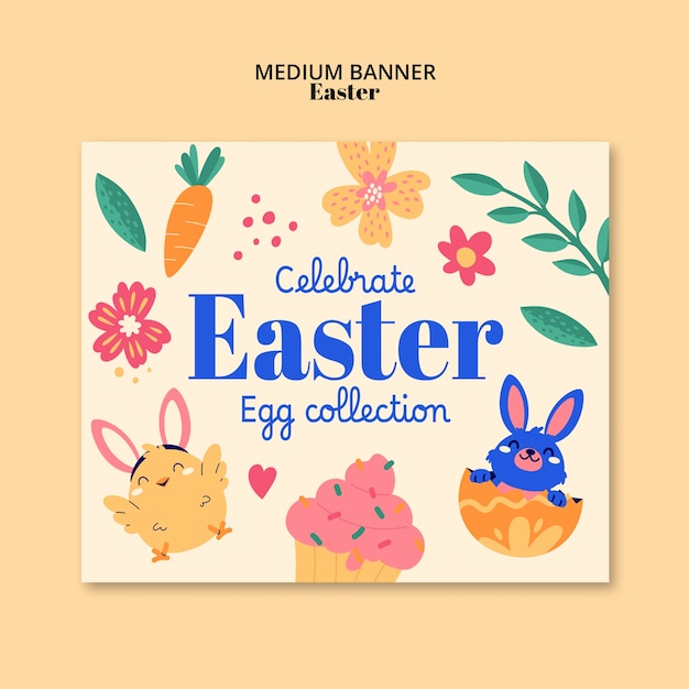 Diseño de plantillas de banderas medias de Pascua