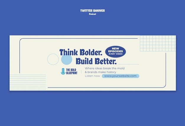 Diseño de plantillas de banners de podcasts para Twitter