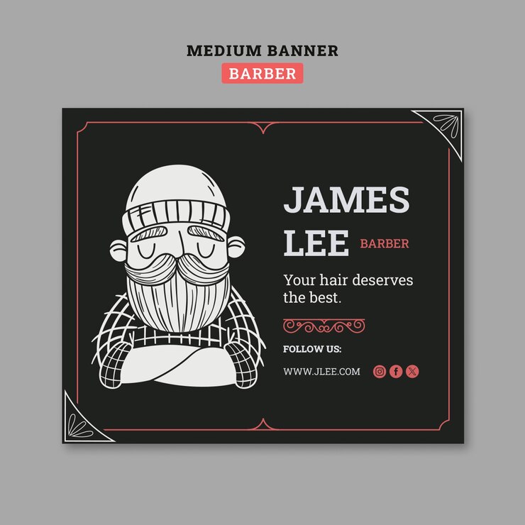PSD gratuito diseño de plantillas de barbero
