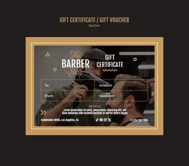 PSD gratuito diseño de plantillas de barbero