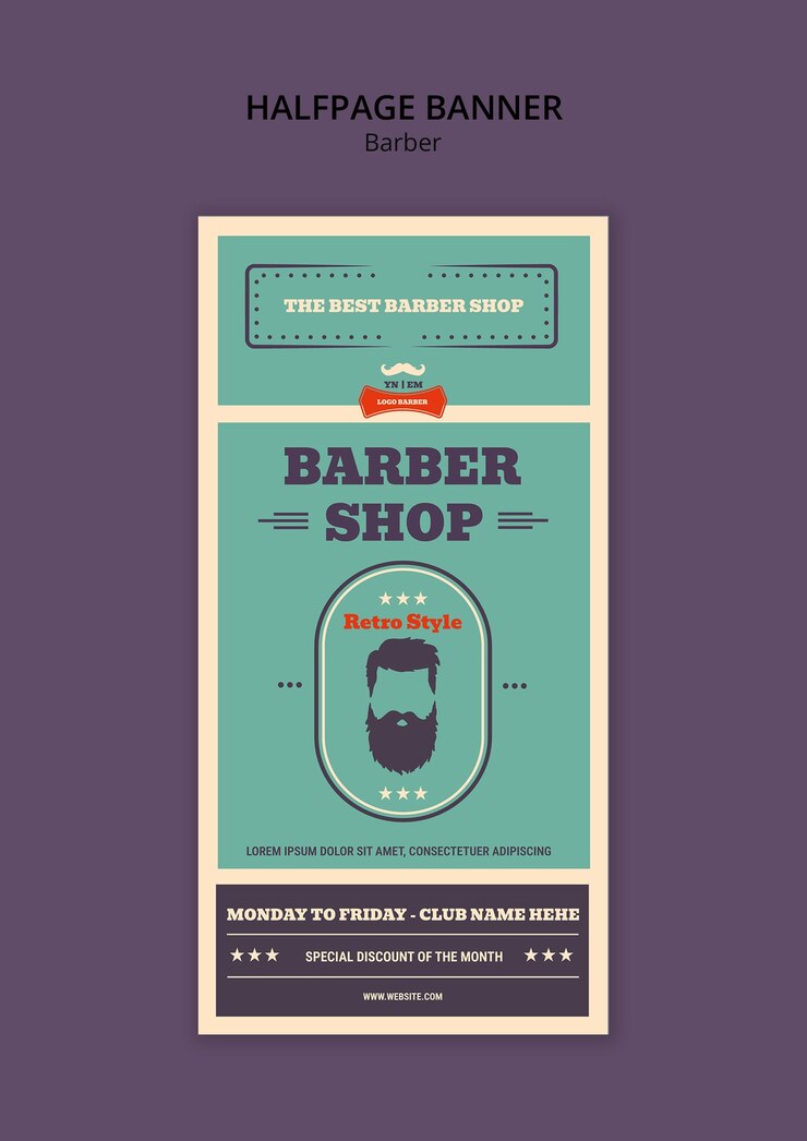 PSD gratuito diseño de plantillas de barbero