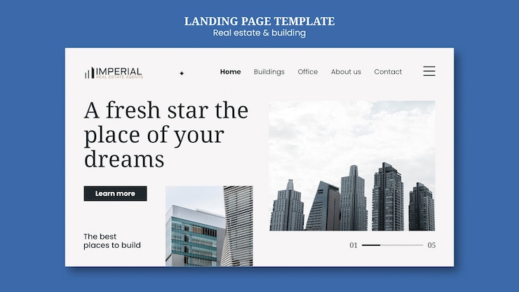 PSD gratuito diseño de plantillas de bienes raíces y edificios