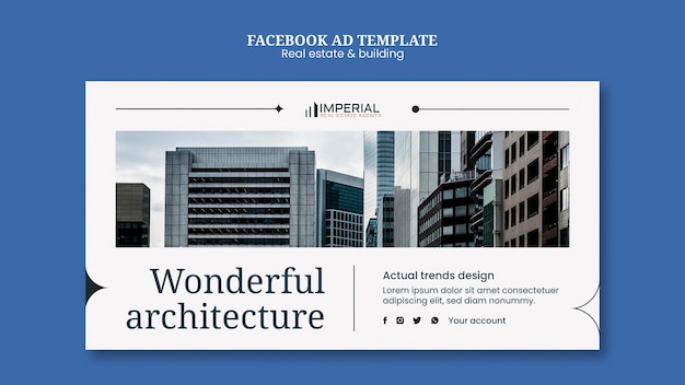 PSD gratuito diseño de plantillas de bienes raíces y edificios