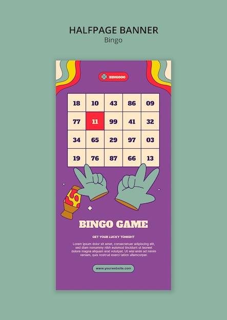 PSD gratuito diseño de plantillas de bingo