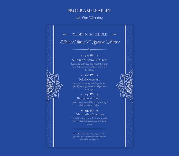 Diseño de plantillas de bodas musulmanas